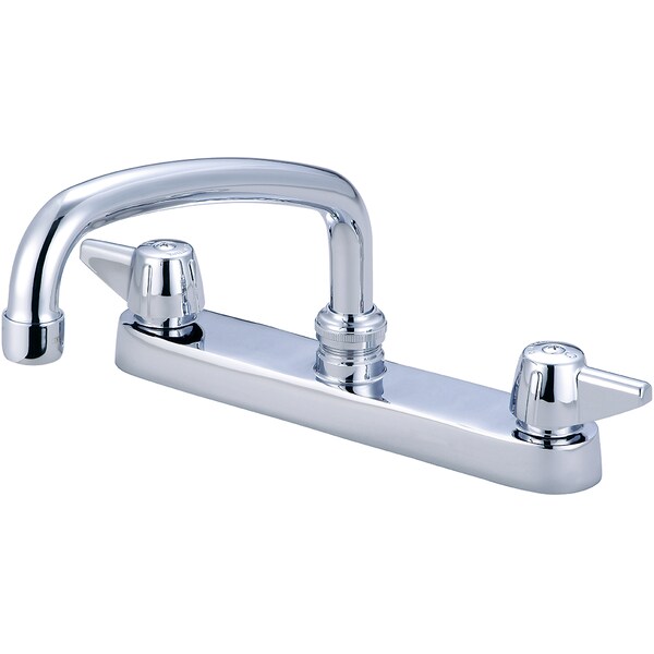 Two Handle Cast Brass Kitchen Faucet, NPSM, Standard, Polished Chrome